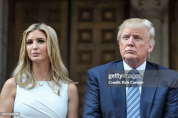 Ivanka Trump and Donald Trump attend the Trump International Hotel Washington, D.C Groundbreaking Ceremony at Old Post Office on July 23, 2014 in...