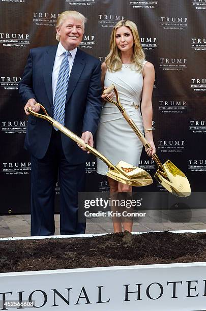 Ivanka Trump and Donald Trump attend the Trump International Hotel Washington, D.C Groundbreaking Ceremony at Old Post Office on July 23, 2014 in...