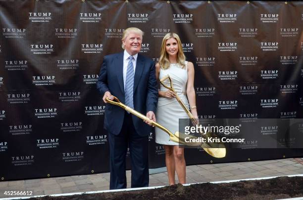 Ivanka Trump and Donald Trump attend the Trump International Hotel Washington, D.C Groundbreaking Ceremony at Old Post Office on July 23, 2014 in...