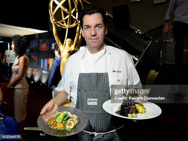 Executive chef Alec Lestr, Patina Catering, presents the food during 66th Annual Primetime Emmy Awards & 2014 Creative Arts-Governors Ball sneak peek...