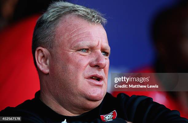 Steve Evans, manager of Rotherham United during the Pre Season Friendly match between Rotherham United and Nottingham Forest at The New York Stadium...