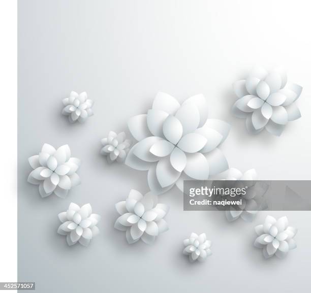 グレイの 3 d 花柄パターン背景 - 花びら点のイラスト素材／クリップアート素材／マンガ素材／アイコン素材