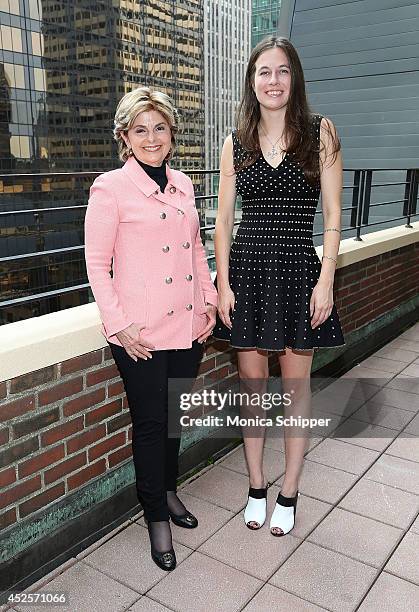 Lawyer Gloria Allred and Natalie White are seen at the Omni Berkshire Place Hotel on July 23, 2014 in New York City.