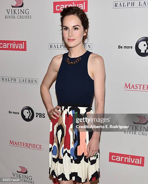 Actress Michelle Dockery attends the 2014 Summer TCA Tour "Downton Abbey" Season 5 photocall at The Beverly Hilton Hotel on July 22, 2014 in Beverly...