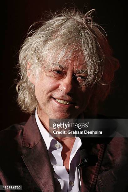Sir Bob Geldof addresses the 20th International AIDS Conference at The Melbourne Convention and Exhibition Centre on July 24, 2014 in Melbourne,...