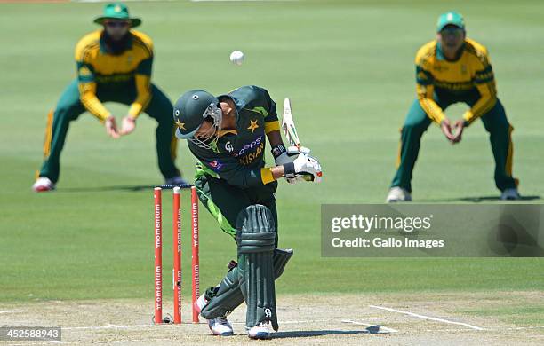 Umar Amin of Pakistan in action during the 3rd One Day International match between South Africa and Pakistan at SuperSport Park on November 30, 2013...