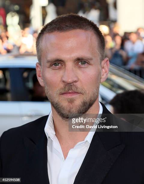 Actor Tobias Santelmann attends the premiere of Paramount Pictures' "Hercules" at the TCL Chinese Theatre on July 23, 2014 in Hollywood, California.