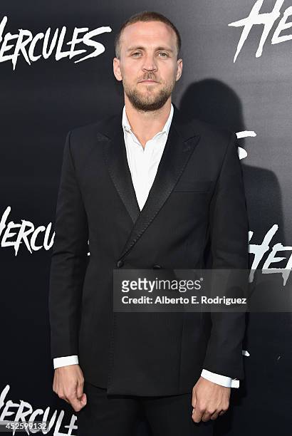 Actor Tobias Santelmann arrives to the premiere of Paramount Pictures' "Hercules" at the TCL Chinese Theatre on July 23, 2014 in Hollywood,...