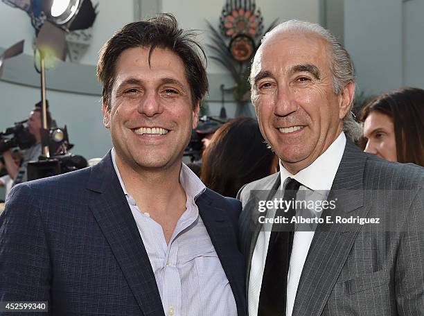 President of MGM Pictures Film Division Jonathan Glickman and MGM Chairman & CEO Gary Barber arrive to the premiere of Paramount Pictures' "Hercules"...