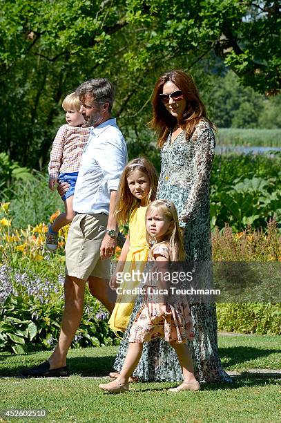 Crown Princess Mary of Denmark, Princess Josephine of Denmark, Princess Isabella of Denmark, Prince Vincent of Denmark and Crown Prince Frederik of...