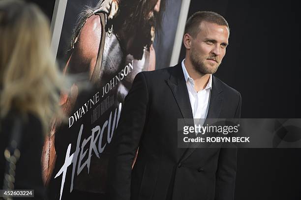 Actor Tobias Santelmann attends the premiere of "Hercules," July 23, 2014 at TCL Chinese Theatre in Hollywood, California. AFP PHOTO / Robyn Beck