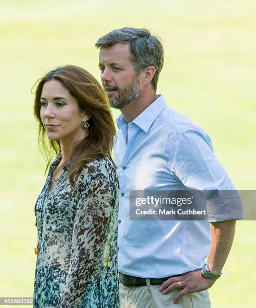 Crown Prince Frederik of Denmark and Crown Princess Mary of Denmark attend the annual Summer photo call for the Royal Danish family at Grasten Castle...