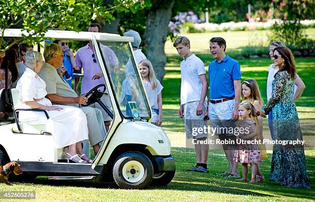 The Royal family attends the annual summer photo call for the Royal Danish family at Grasten Castle on July 24, 2014 in Grasten, Denmark.