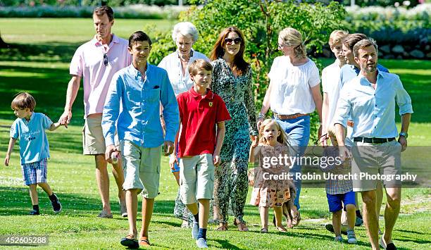 The Royal family attends the annual summer photo call for the Royal Danish family at Grasten Castle on July 24, 2014 in Grasten, Denmark.
