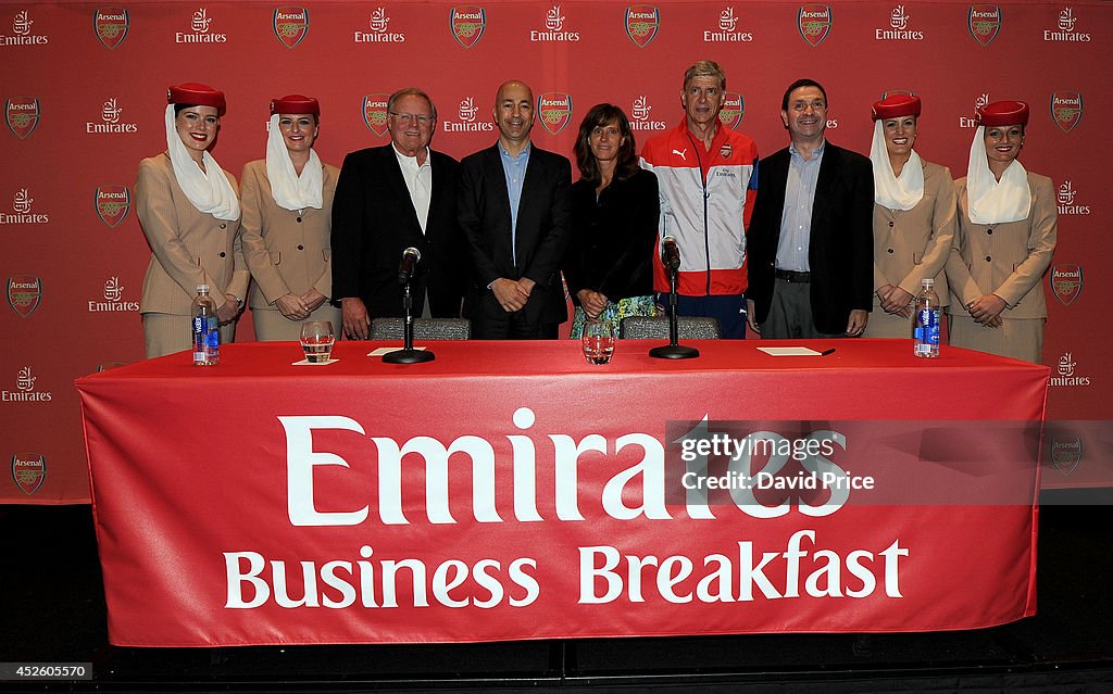 Arsenal Players Attend Emirates Business Breakfast in New York