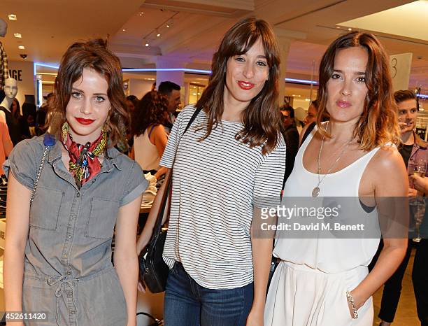 Billie JD Porter, Laura Jackson and Jess Mills attend the Paige Shop launch hosted by Rosie Huntington Whiteley and Paige Adams-Geller at Selfridges...