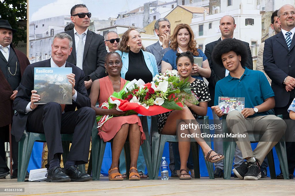 New York City Mayor Bill de Blasio Visits His Grandmother's Town Grassano And Receives Honorary Citizenship