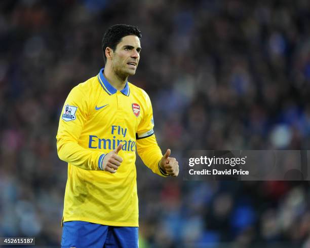 Mikel Arteta of Arsenal during the match Cardiff City against Arsenal at Cardiff City Stadium on November 30, 2013 in Cardiff, Wales.