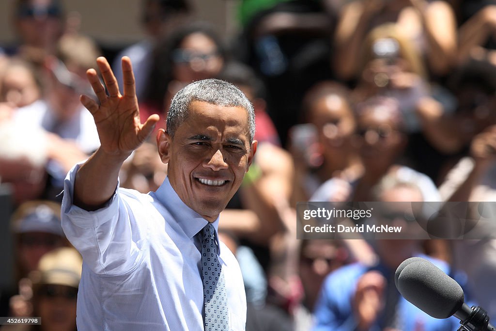 Obama Delivers Economic Address At Los Angeles Trade-Technical College