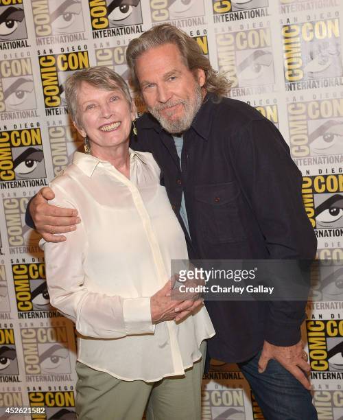 Author Lois Lowry and actor Jeff Bridges attend The Weinstein Company Presents "THE GIVER" At Comic-Con 2014 at Hilton Bayfront on July 24, 2014 in...