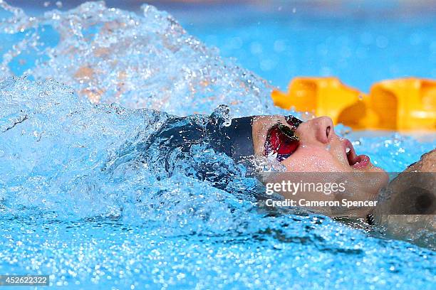 Aimee Willmott of England competes in the Women's 400m Individual Medley Final at Tollcross International Swimming Centre during day one of the...