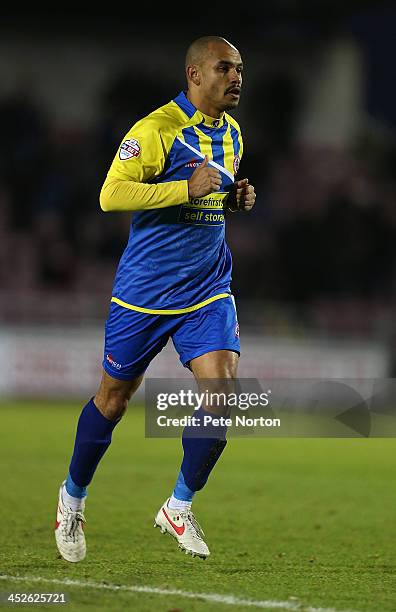 Danny Webber of Accrington Stanley in action during the Sky Bet League Two match between Northampton Town and Accrington Stanley at Sixfields Stadium...