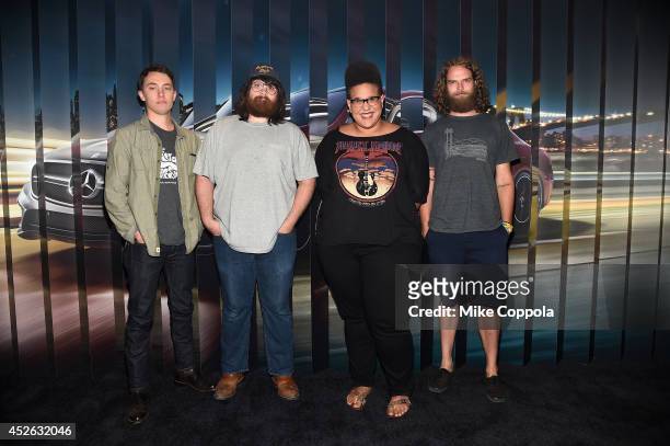Heath Fogg, Zac Cockrell, Brittany Howard and Steve Johnson of Alabama Shakes attend Mercedes-Benz Evolution Tour with Alabama Shakes and Questlove...