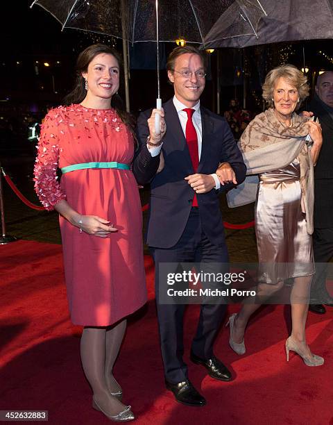 Princess Viktoria de Bourbon de Parme, Prince Jaime de Bourbon de Parme and Princess Irene of The Netherlands arrive at the Circus Theatre for...