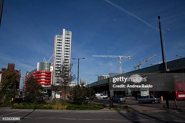 View of Barking Road in Canning Town, East London.