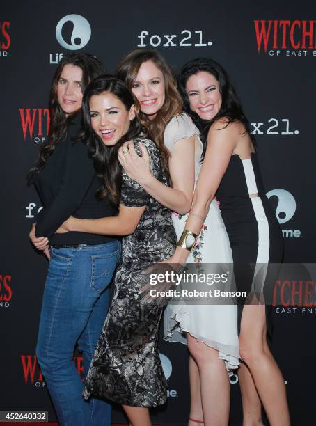 Julia Ormond , Jenna Dewan-Tatum, Rachel Boston and Madchen Amick attend 'Witches Of East End' Season 2 premiere during Comic-Con International 2014...