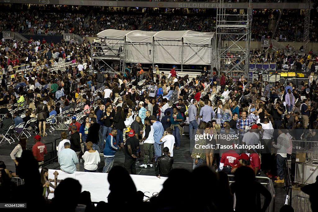Vip Riser Concert Guests attend the D'USSE VIP Riser and Lounge at On The Run Tour ...