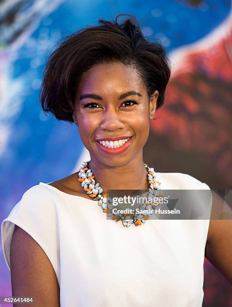 Tolula Adeyemi attends the UK Premiere of "Guardians of the Galaxy" at Empire Leicester Square on July 24, 2014 in London, England.