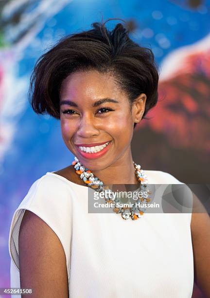 Tolula Adeyemi attends the UK Premiere of "Guardians of the Galaxy" at Empire Leicester Square on July 24, 2014 in London, England.