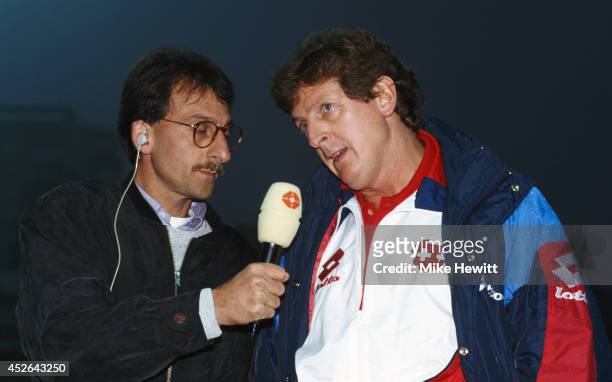 Switzerland manager Roy Hodgson is interviewed circa 1993.