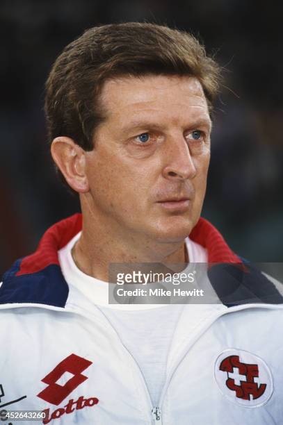 Switzerland manager Roy Hodgson looks on circa 1995.