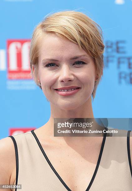 Actress Andrea Osvart attends Giffoni Film Festival photocall on July 25, 2014 in Giffoni Valle Piana, Italy.