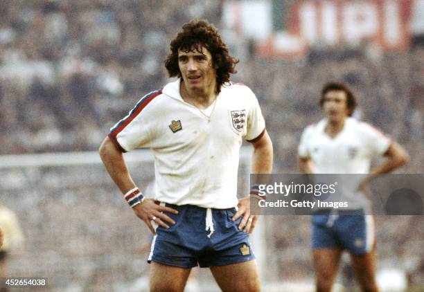 England captain Kevin Keegan looks on during the FIFA World Cup qualifier between Italy and England at the Olympic Stadium in Rome on November 17,...