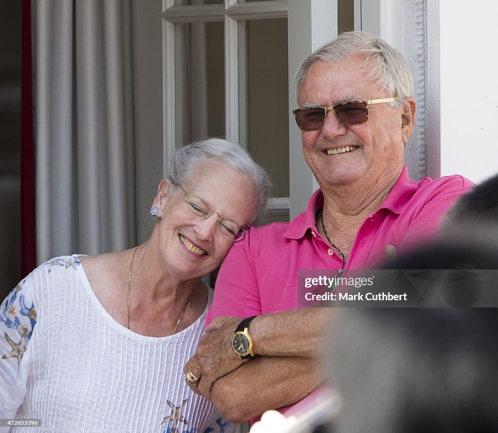 Members of The Danish Royal Family Watch The Guard Change