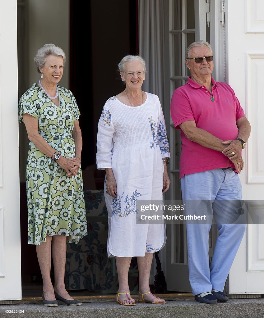 Members of The Danish Royal Family Watch The Guard Change