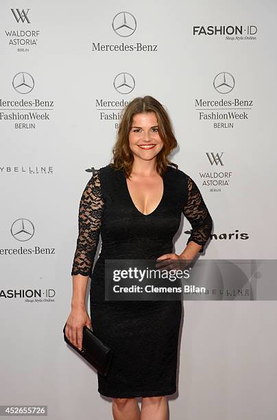 Katharina Wackernagel attends the Guido Maria Kretschmer show during the Mercedes-Benz Fashion Week Spring/Summer 2015 at Erika Hess Eisstadion on...