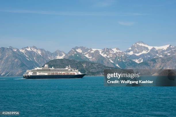 Holland America cruise ship Ms Zaandam in Glacier Bay National Park, Alaska, USA.