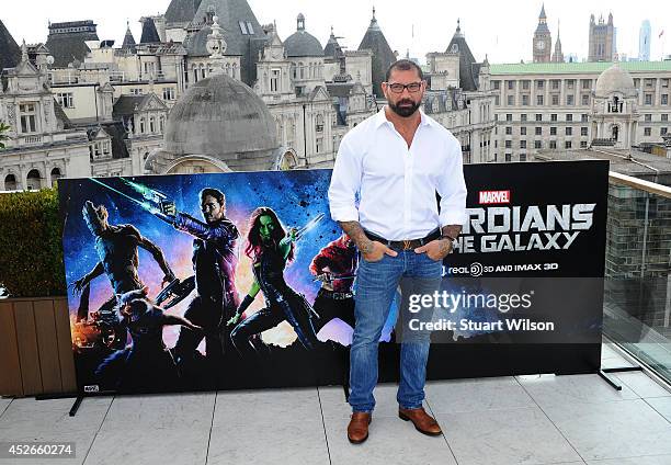David Bautista attends the "Guardians of the Galacy" photocall on July 25, 2014 in London, England.