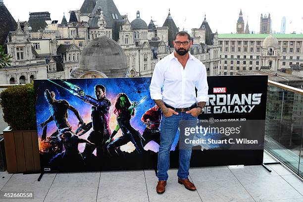 David Bautista attends the "Guardians of the Galaxy" photocall on July 25, 2014 in London, England.