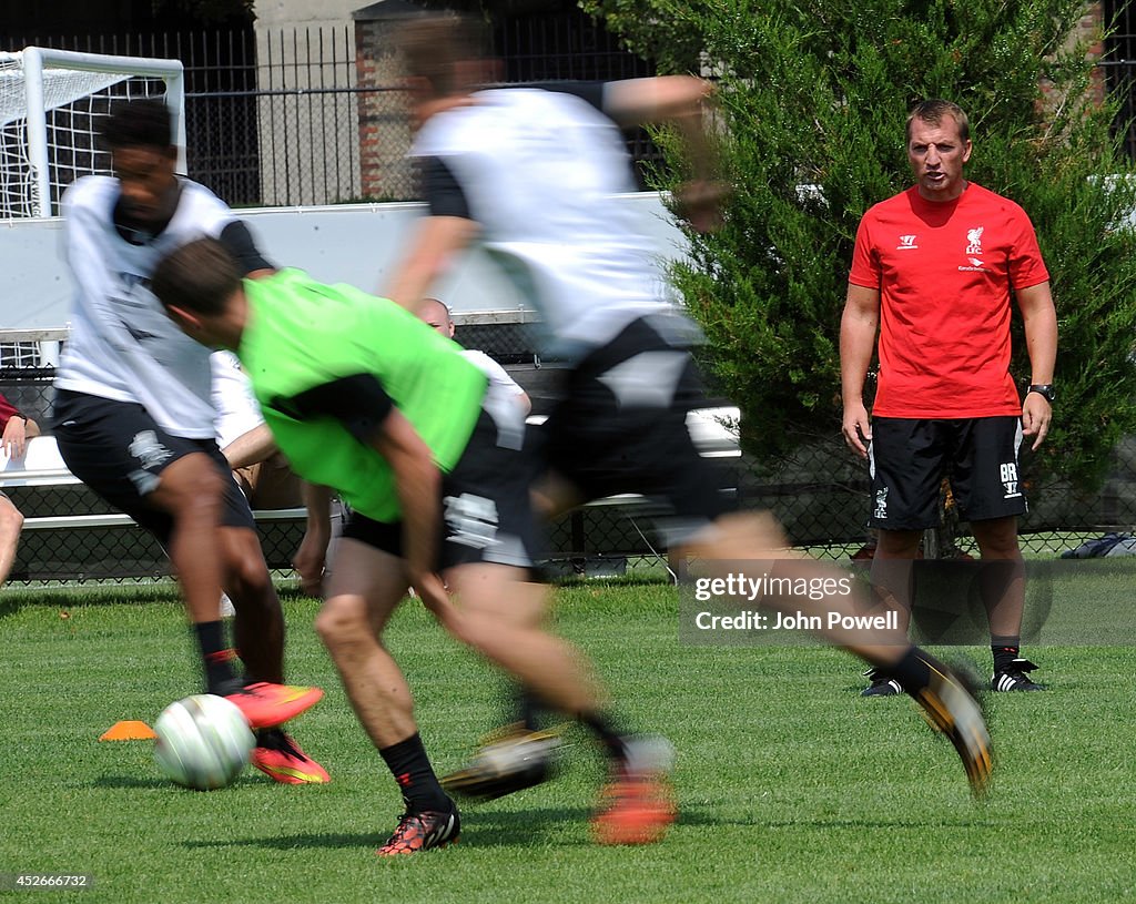 Liverpool FC Training At Harvard University