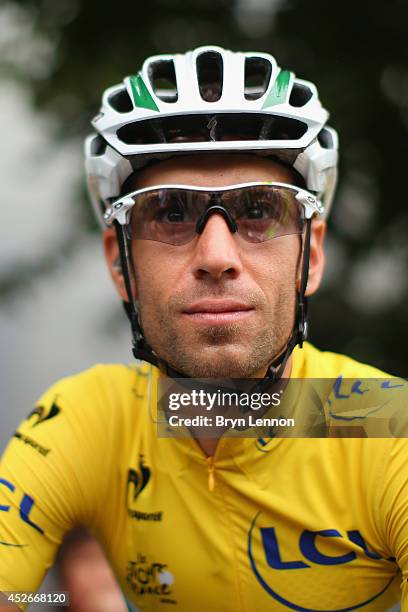 Vincenzo Nibali of Italy and Astana Pro Team in action during the nineteenth stage of the 2014 Tour de France, a 208km stage between Maubourguet Pays...