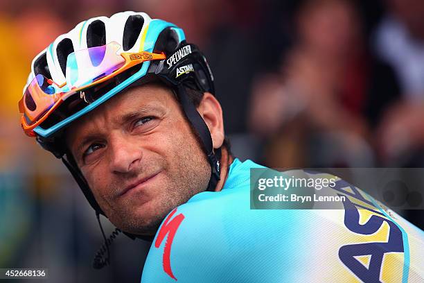 Michele Scarponi of Italy and Astana Pro Team in action during the nineteenth stage of the 2014 Tour de France, a 208km stage between Maubourguet...