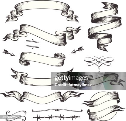 Banner-Set von Hand gezeichnete Illustrationen Banner-Set von Hand gezeichnete Illustrationen
