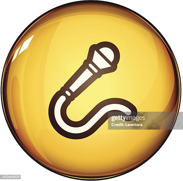 microphone icon - gold microphone stock illustrations