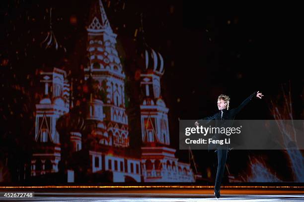 Olympic Gold medalist in figure skating Evgeni Plushenko performs during Artistry On Ice 2014 on July 25, 2014 in Beijing, China.