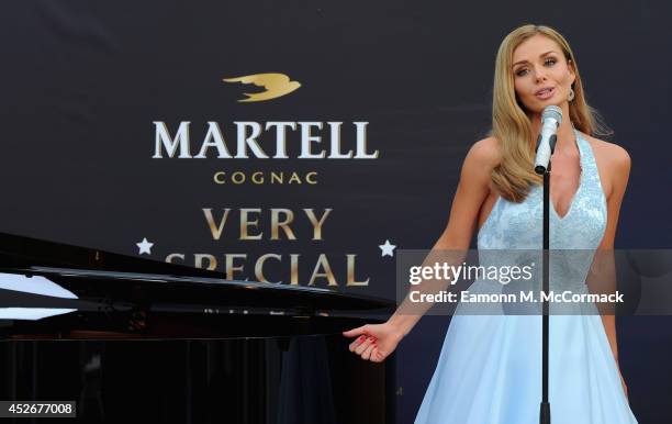 Singer Katherine Jenkins performs at A Martell Very Special Nights event at Belmond Le Manoir aux Quat'Saisons on July 25, 2014 in Oxford, England....